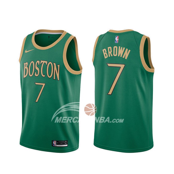 Maglia Boston Celtics Jaylen Brown Citta 2019-20 Verde